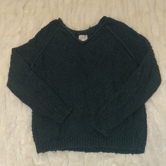 La Hearts Sweaters - Dark Green Textured Sweater